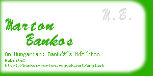 marton bankos business card